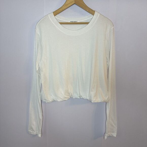 Project Social T Happiness In A Glass T-Shirt Womens‎ Large White Minimalist - Picture 1 of 5